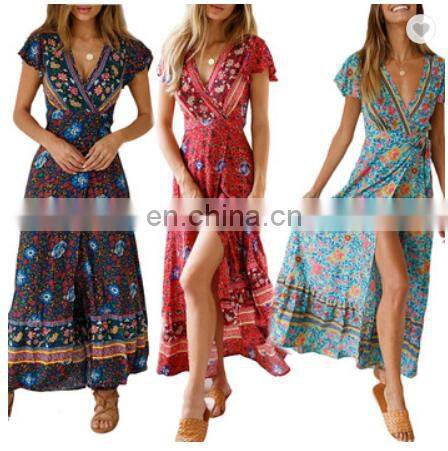 Baroque Border Print Plus size Short Sleeve Cover up Women Summer Casual Dress