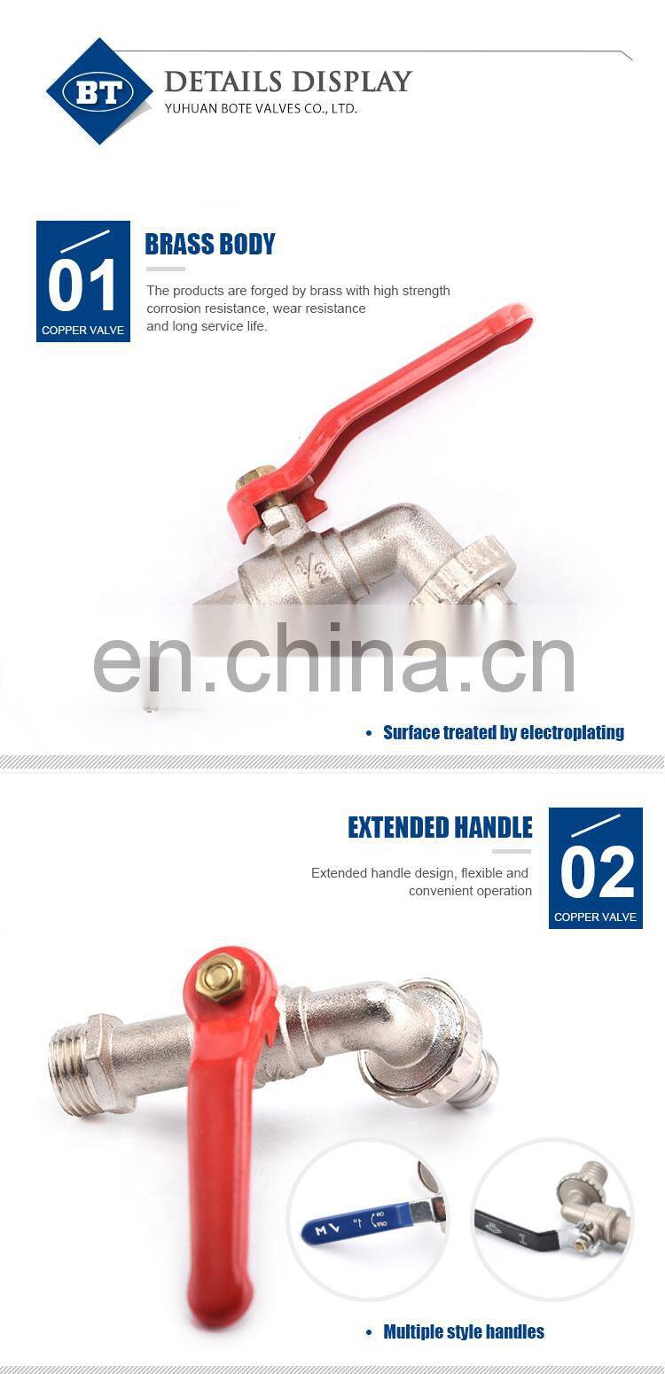 BT2003 Top sale brass forged bibcock tap valve with red handle