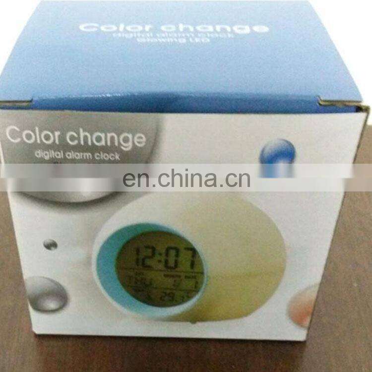 Touch sensor colors changing small round home decoration digital clock led