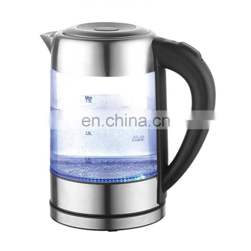 Antronic Water Kettle Electric Glass 1.7L 2200W Household Appliance Stainless Steel+plastic Free Spare Parts 2200 ATC-WK-1748 EU