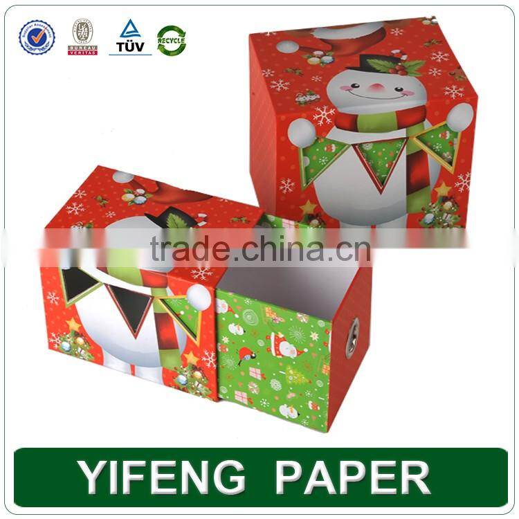 Decorative Custom design recyclable paper christmas gift box packaging