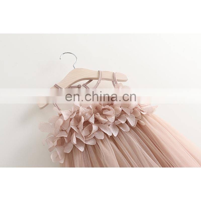 Summer Girls Clothes Pink Applique Princess Dress Children Summer Clothes Baby Girls Dress