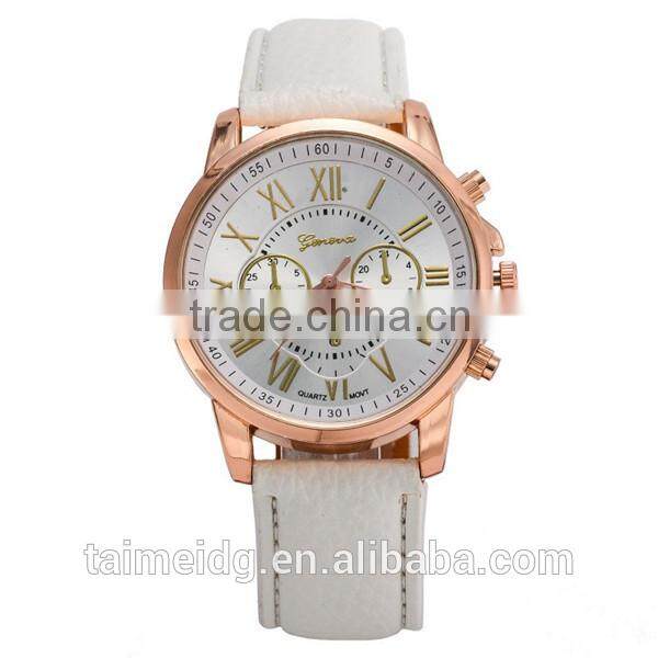Wholesale price leather stainless steel watch