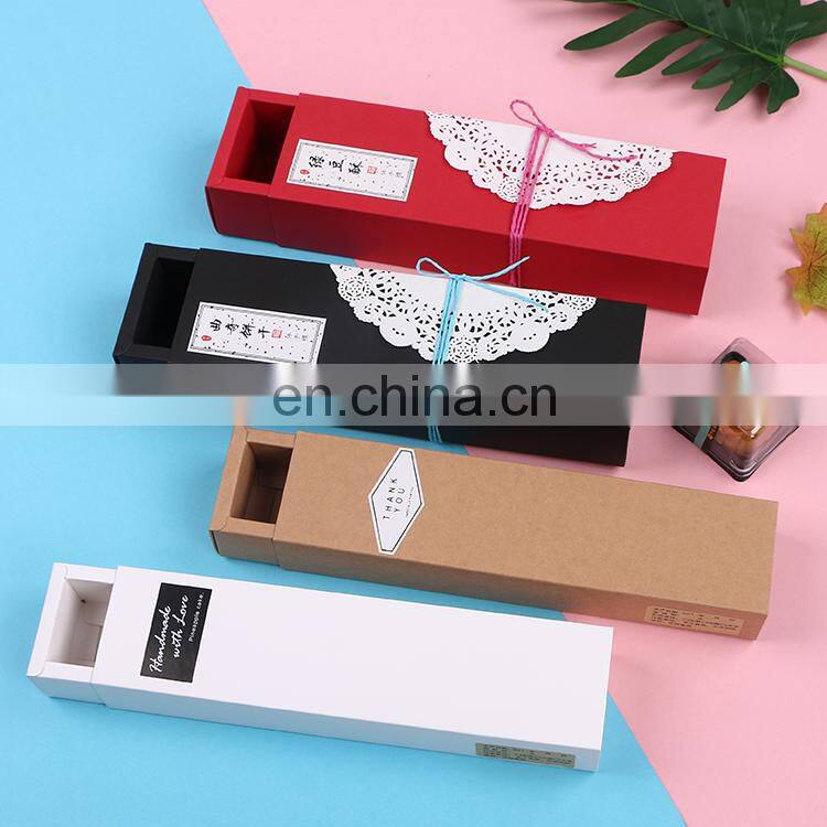 Drawer Kraft Paper Cookie Box Macaron Dessert Packaging Candy Snacks Eco-friendly Packing Boxes for Cake