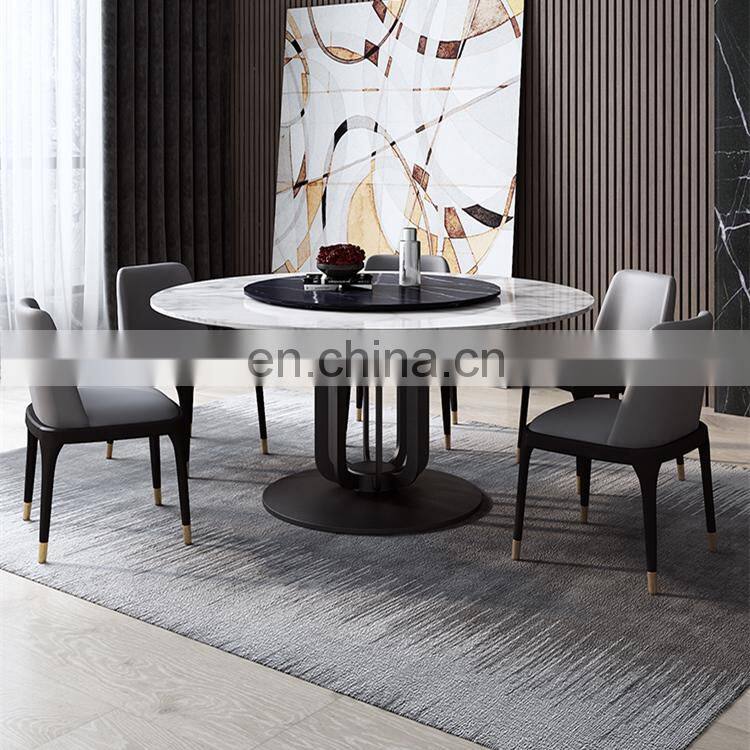 modern style round marble dinning table set dining room furniture