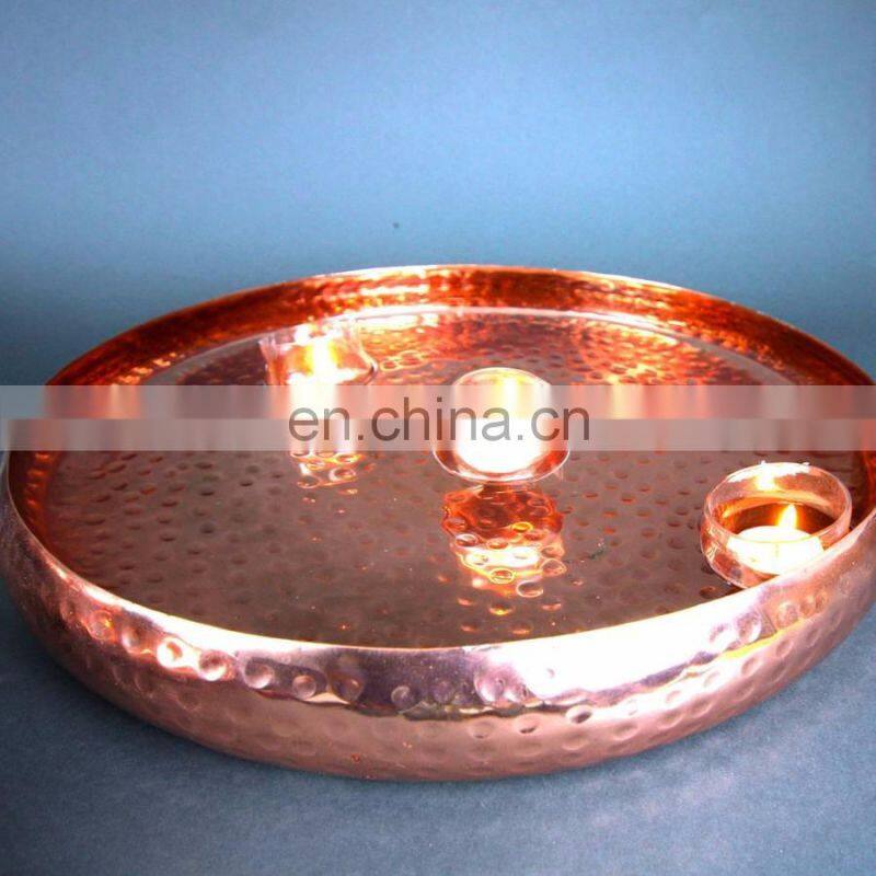 silver handle wooden tray