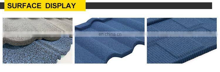 Roofing tiles chip stone coated metal roof tile rooftop stone coated roofing tile