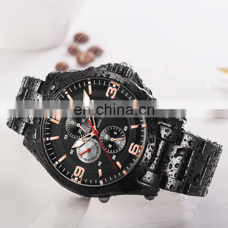 MINI FOCUS MF0199G Man Quartz Watches High Quality Brand Casual Creativity Stainless Steel Strap Clock