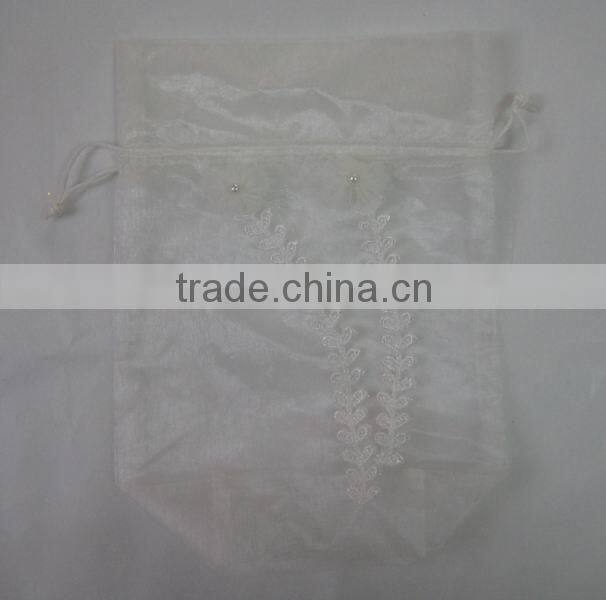 blue with snowflake printed ornaments velvet gift bags with elastic rope for packing ornaments/watch/mobile phone