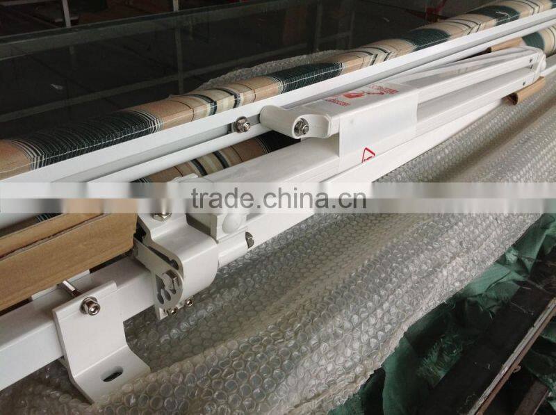 Curtain times Motorized Retractable Awning in Sunshade Fabric