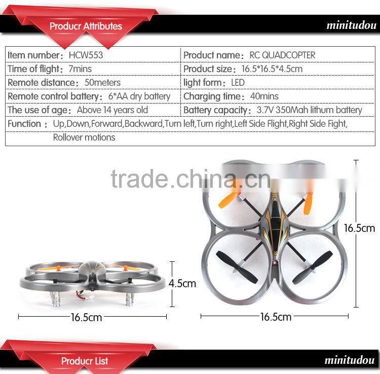Mini drone HCW553 2.4G 4ch 4 AXIS 3D RFT RC QUADCOPTER drone