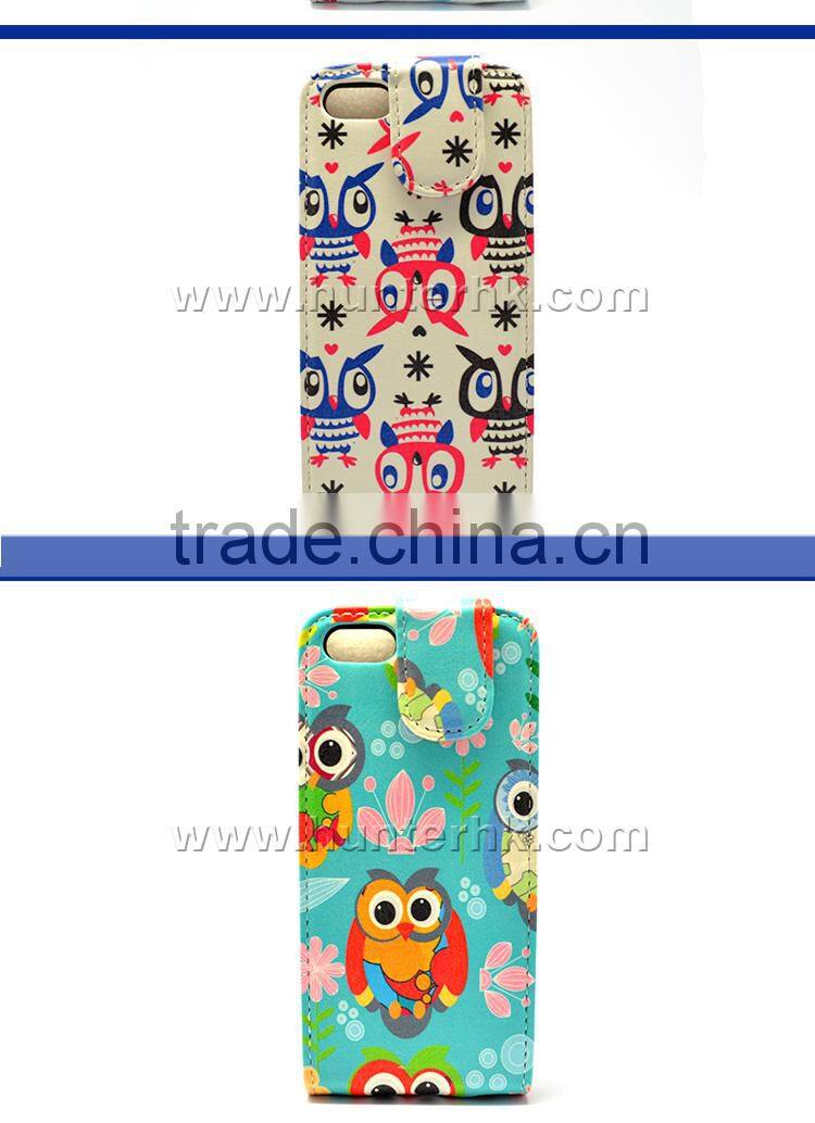 Flower Design Flip Leather Case For iphone 5GS