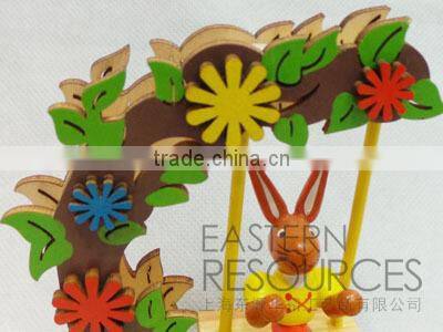 Wooden Rabbit Easter Table Decoration