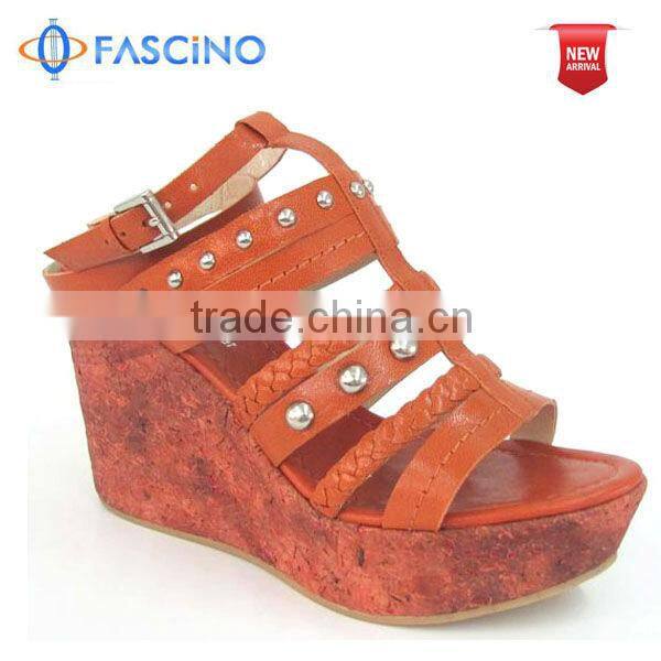 Wooden Wedge Heels Summer Sandal Ladies Fashion Wedge Sandals