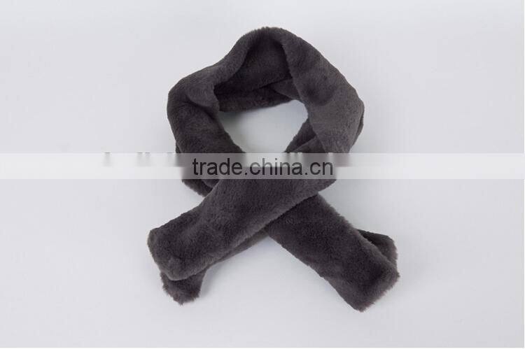 Korea Fashion Plush Plain Lady Fur Scarf Woman Neck Warmer