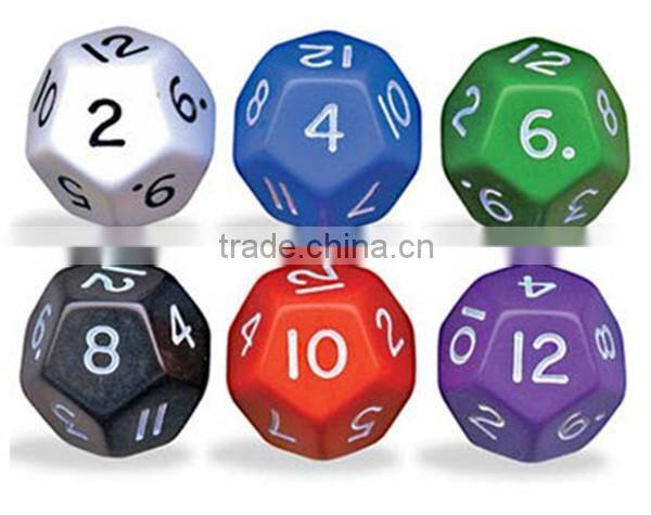high quality colored cusom 12 sided dice with number embossed