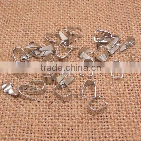 JF0759 pinch pendant clasp connectors,Silver plated pinch clip bails