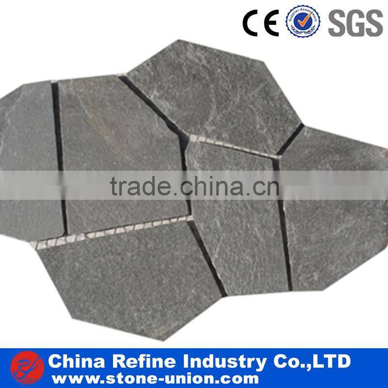 Beige slate decorated tiles