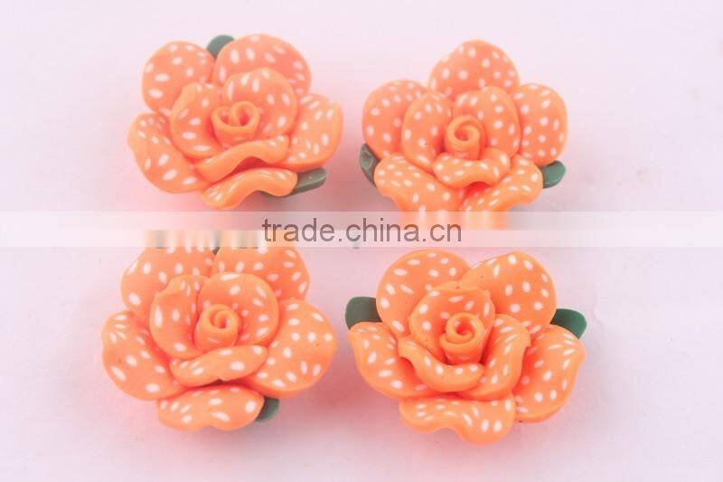 AAA Quality lime green clay flower beads in bulk!wholesale loose chunky polymer clay flower shaped beads for jewelry!