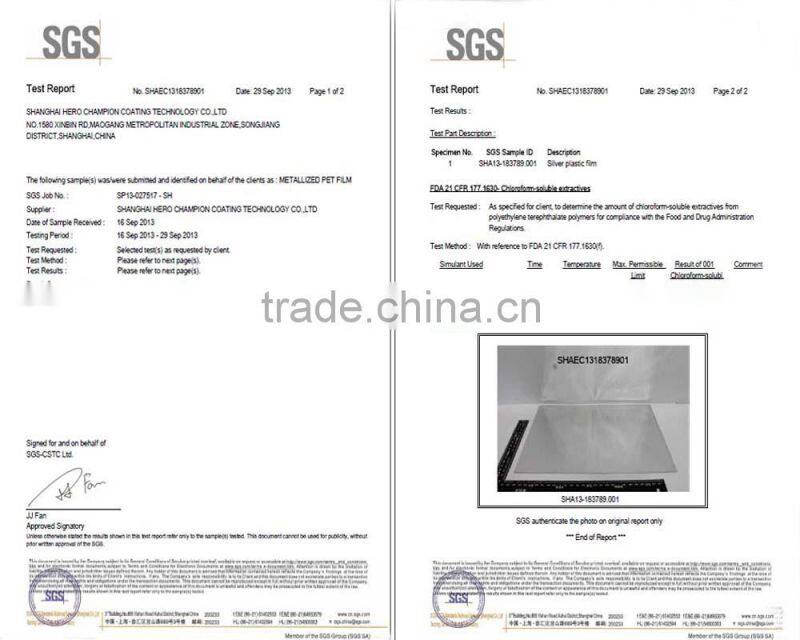 aluminum foil laminated roll film PET film