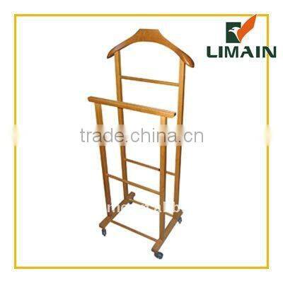 antique wooden suit valet stand