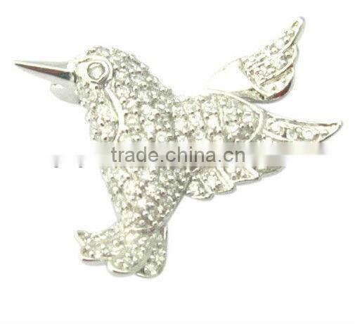 Fashion silver crystal rhinestone brooch