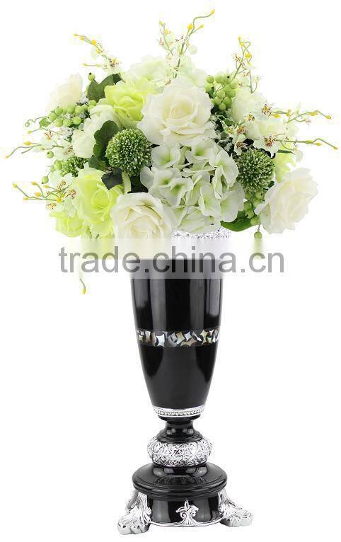 White diamond ceramic flower vase for wedding table decoration