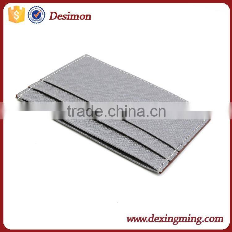 Leather Unisex Card Case Slim Super Thin 6 Slots Compact Wallet holder