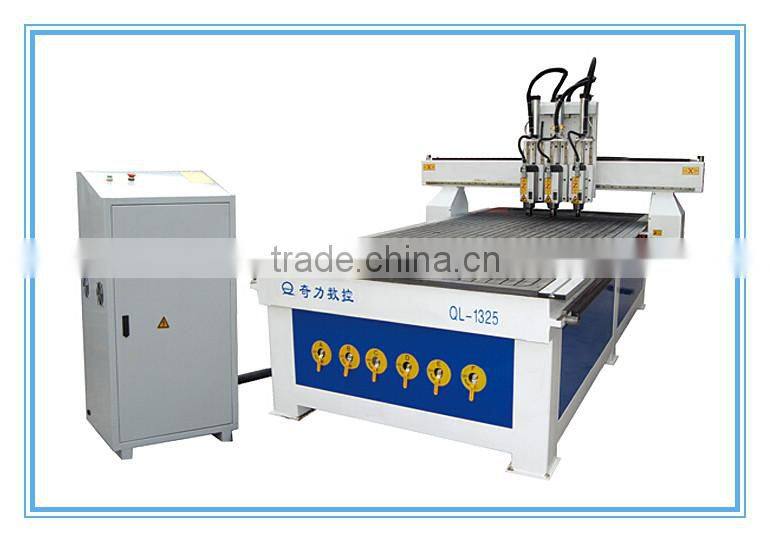 QL-1325 CNC Router for small business three-head ATC China 3d wood door cnc router for sale