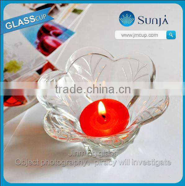 Wholesale crystal candle holders glass lotus candle holder