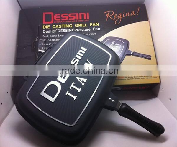 HQ Die-casting aluminum non-stick coating double side frying pan