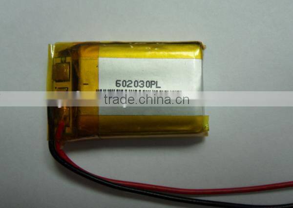 3.7v 300mah 602030 rechargeable battery / 602030 li polymer battery