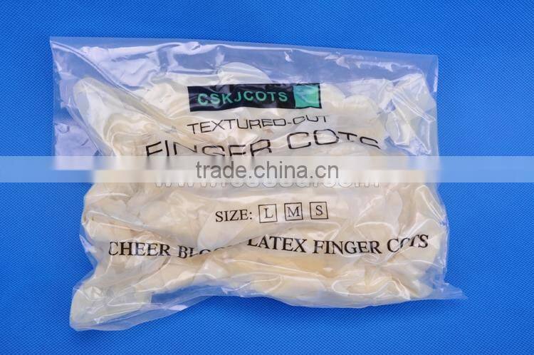 2015 Cheap Cut Type Transparent Latex Finger Cots Powder Free Cleanroom Finger Cots