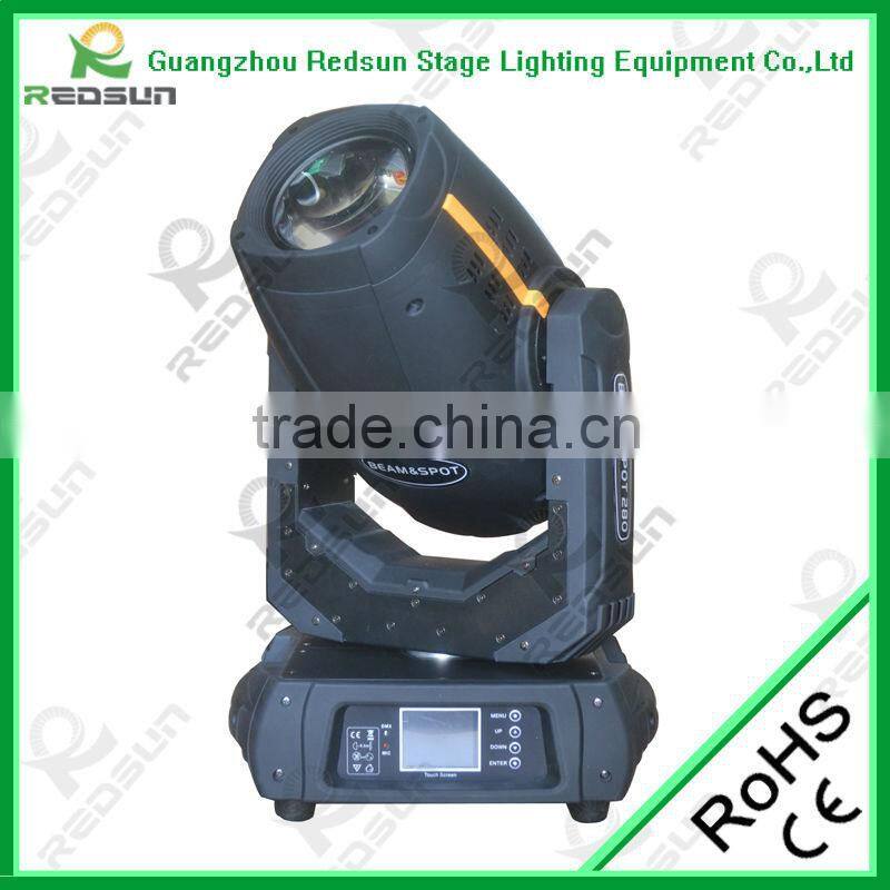 Professional disco lights dmx dj equipment 280w beam spot wash moving head