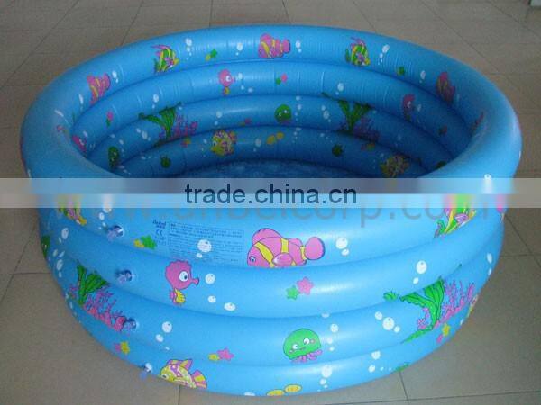 New 60" 4-Ring Pool Inflatable Kids Plastic Swimming Bathtub Paddling Ball Pool