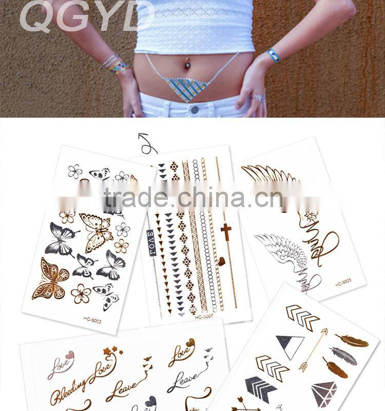 Beauty water transfer customized temporary tattoo sticker
