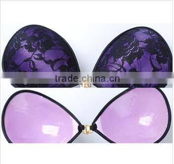 Sponge Lingerie For Curvy Women Cleavage Bras With Black Lace Cover