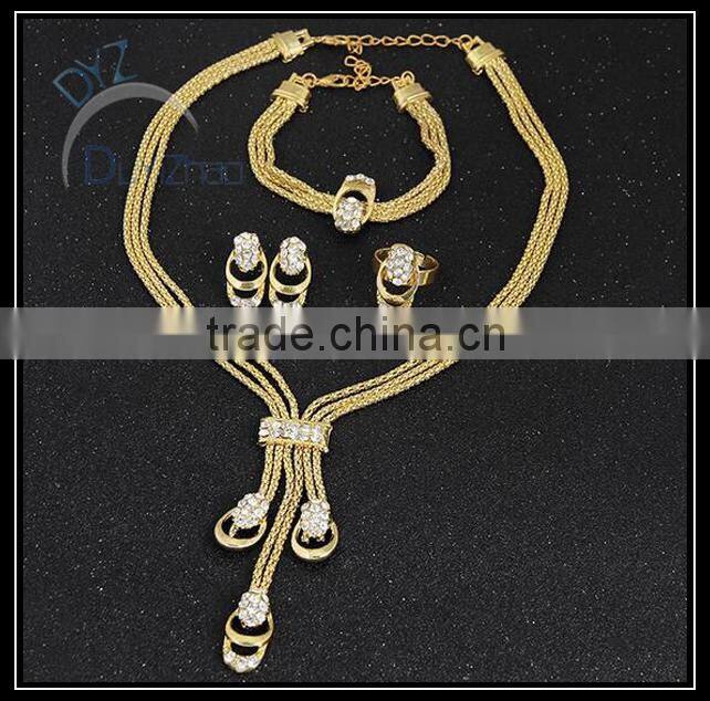 wholesale gold plated colored gemstone jewelry set in China