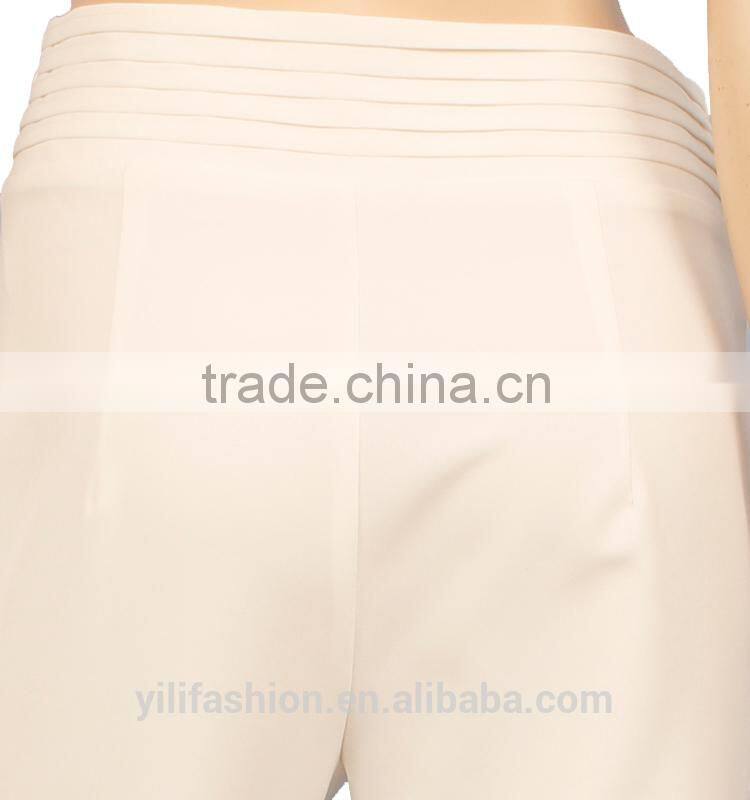 2015 newest design bell-bottoms women's white long pants wholesale