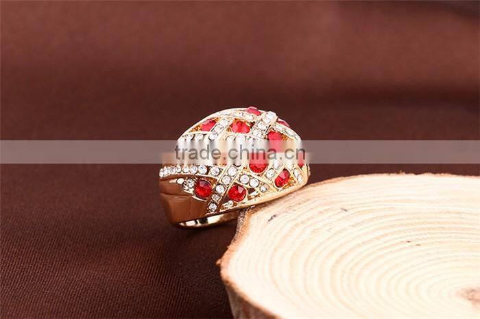 Factory wholesale less than 1 dollar jewelry zinc alloy full jewelled rose gold ring