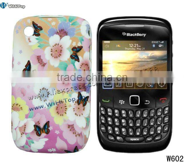 Flower Case for Blackberry Curve 8520.TPU Case with Flower