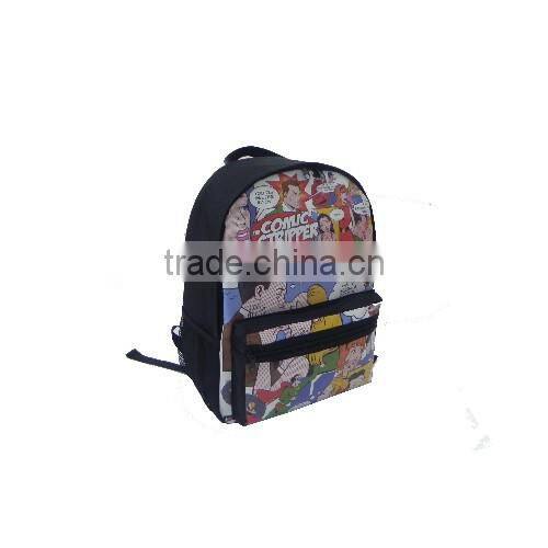 2016 new design heat transfer printing school backpack bag