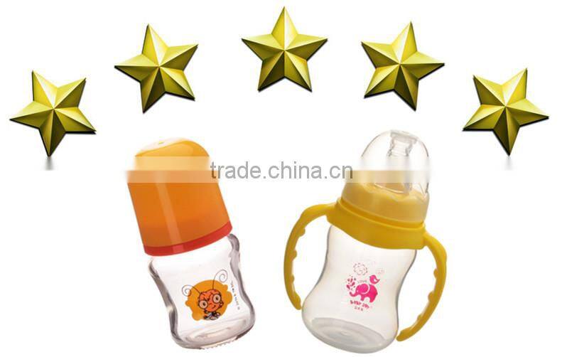 Economic and durable standard neck baby drinking bottle with straw
