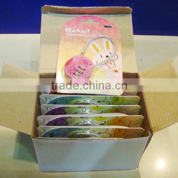 Hot Sale Round Colorful Combination safety cable lock factory direct sale CH-21B