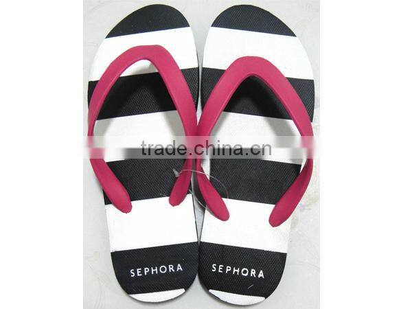 Wholesale pvc outsole silk screen new design ladies slippers