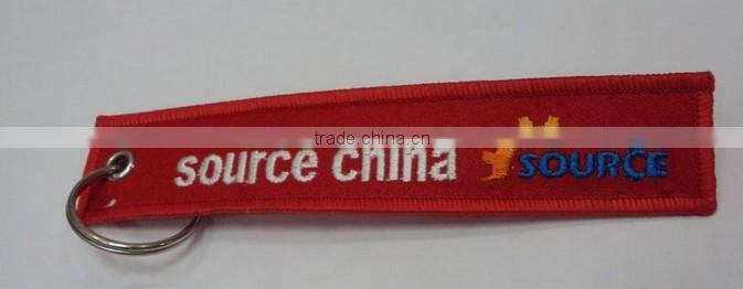 Custom Made High Quality Airlines Pilot Embroidery Jacqaurd Keyring Keychain Gift and Promotion