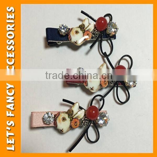 PGHD0385 Ladies fancy party curved metal lovely cherry flexible hair clip