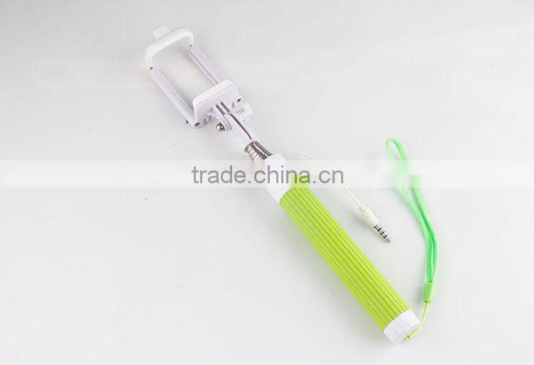 Cheapest wired selfie stick, smart phone holding wired monopod with shutter button, high quality monopod selfie stick