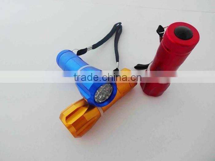Onlystar GS-8184 mini pocket gift promotion aluminum 9 led flashlight