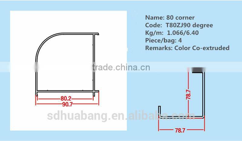 pvc corner profiles pvc profile 80 corner/China factory/upvc extrusion profiles